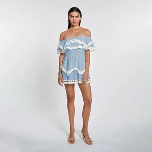 Wyatt Dress Cotton Blue and White